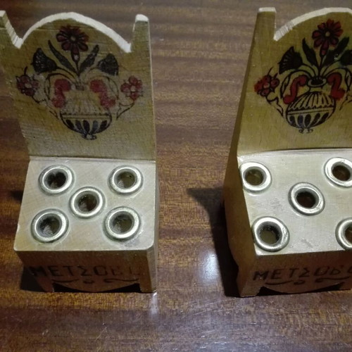 Wooden pencil holders used, set of 2 from Metsovo