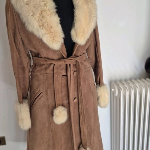 Brown Penny Lane style coat used, size M