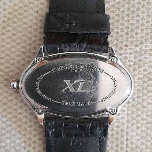 Roberto Cavalli wristwatch with fur leather strap and authentic Staurino XL new