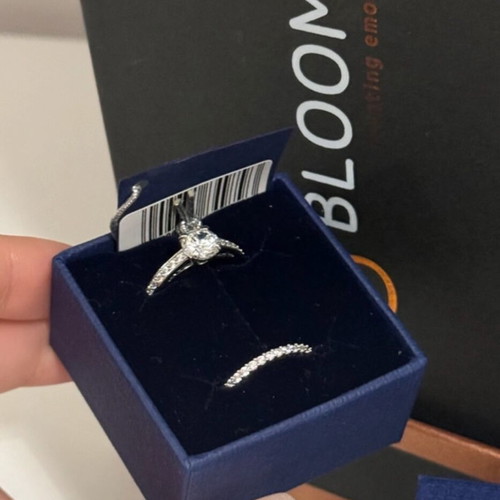 Swarovski ring set new, white crystals, size 16.5mm