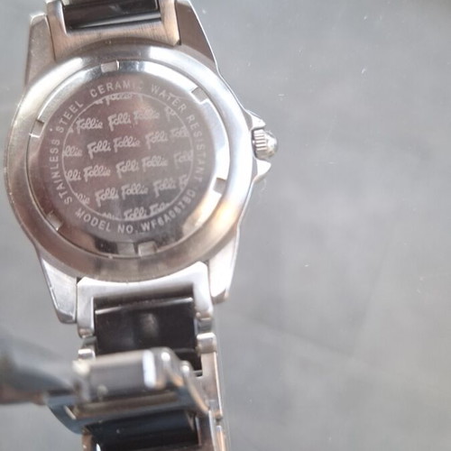 Folli Follie women's silver black watch used