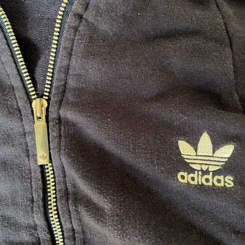 Adidas cropped blue women's jacket like new 3/4 sleeve