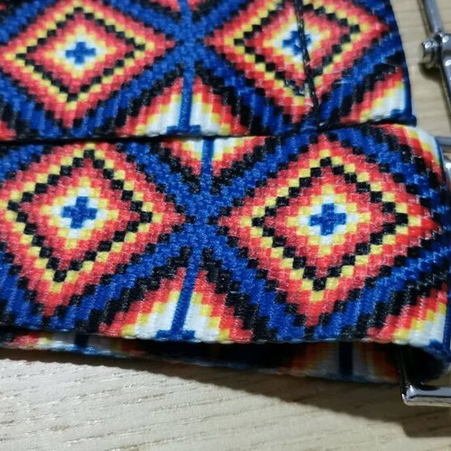 Bag strap like new, multicolored with silver metal details