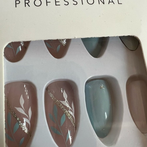False nails blue with design new