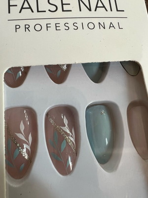 False nails blue with design new