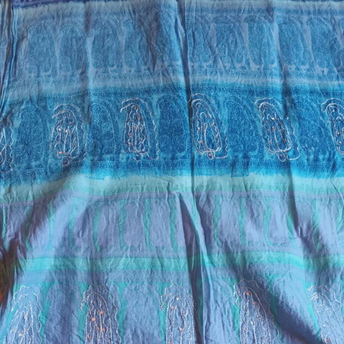 Cotton pareo like new, blue with beautiful patterns