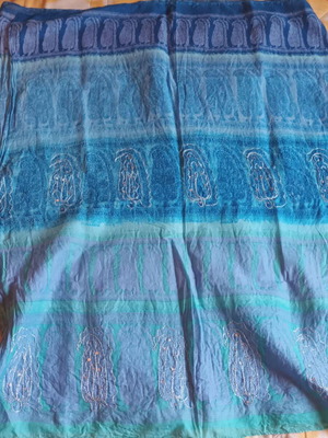 Cotton pareo like new, blue with beautiful patterns