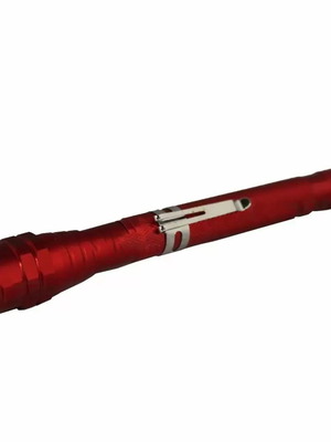 Led telescopic magnetic flashlight red new