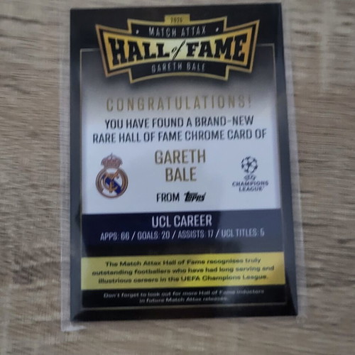 Gareth Bale Hall of Fame Match Attax 2025-2026 UCL card new