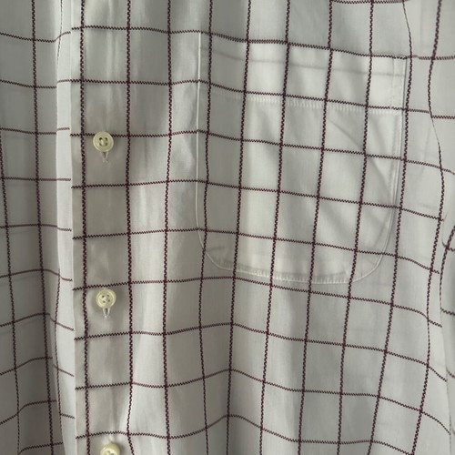 Strellson men's shirt M white with burgundy stripes like new