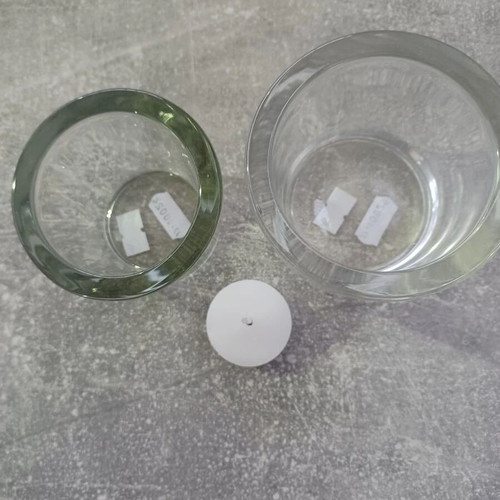 Glass Candle Holders Set of 2 for Thick Tealight, Like New