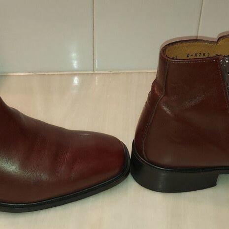 Petridis men's leather ankle boots size 42 used, brown