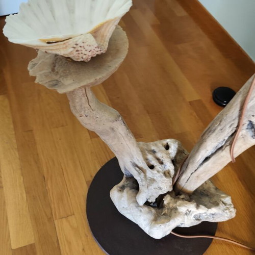 Handmade floor lamp from driftwood like new