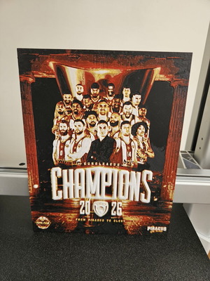 Olympiacos Euroleague Champions 2026 3D Printed Poster καινούργιο