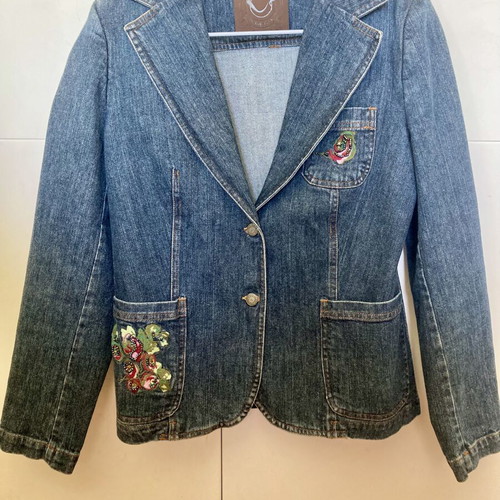 Daughters of Dynasty denim jacket small, like new with embroidery and beads