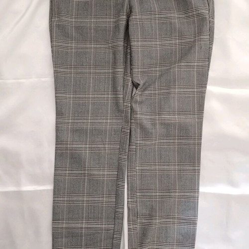 Zara women's checkered grey pants XS like new with elastic waist