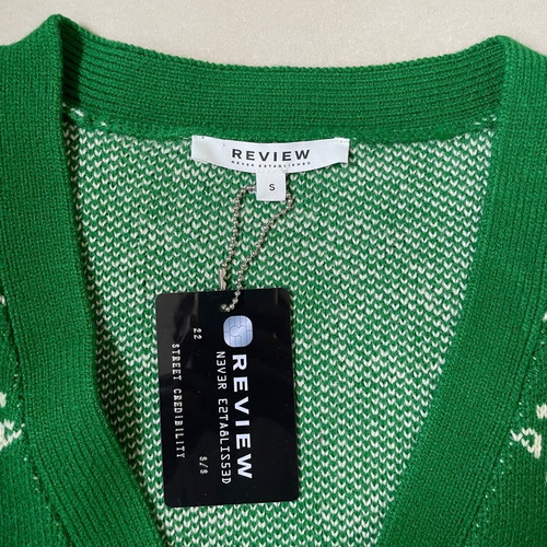 Review bandana knitted cardigan S new green