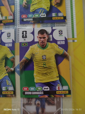 Panini Adrenalyn XL FIFA World Cup 2026 κάρτα Hero No. 78 Bruno Guimarães σαν καινούργιο