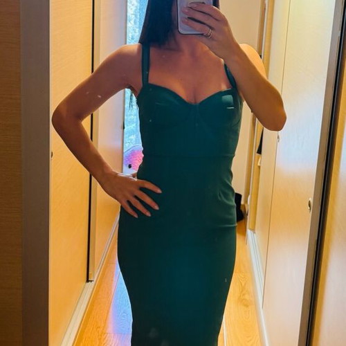 Elisabetta Franchi impressive emerald green dress like new, size S