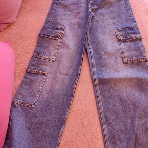 H&M jeans with side pockets like new, blue, size 140 cm