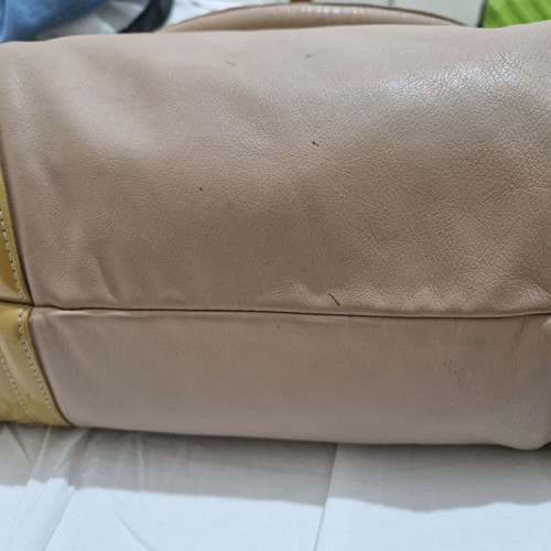 Versace Jeans Couture Vintage Y2K leather shoulder bag used, beige gold