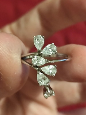 Silver ring with zirconia, new, 925