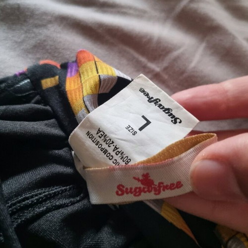 SugarFree swimsuit large like new, multicolored