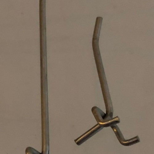 Metal hooks used for perforated panel, set of 50 pieces