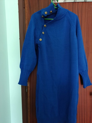 Knitted dress blue used, size M