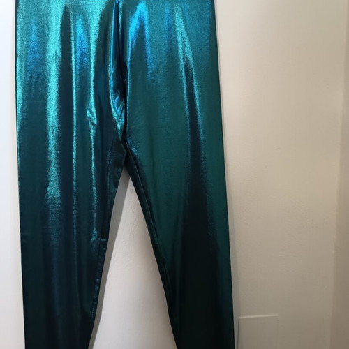 Oysho metallic high-waisted leggings new, size M, blue