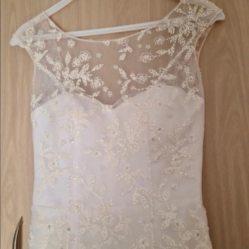 Demetrios bridal dress size 6 used, romantic A-line tulle gown