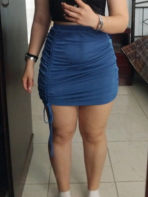 Skirt with adjustable length like new, blue, size S