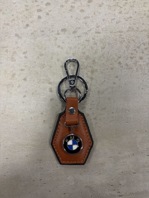 BMW leather keychain, brown