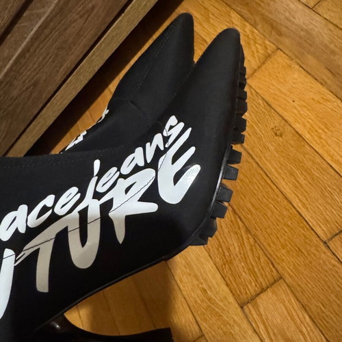 Versace sock boots like new, black with 10cm heel