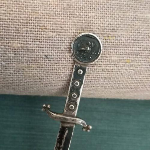 Silver 925 paper cutter used, miniature 10 cm, width 0.50mm
