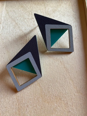 Wooden handmade earrings