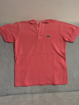 Lacoste polo kids pink shirt like new size 8 with small stain