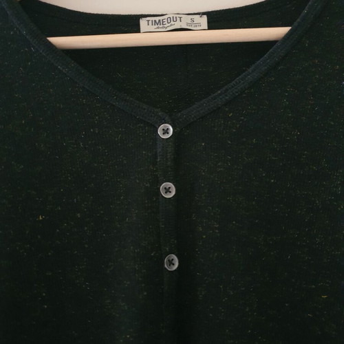 Timeout black ribbed blouse with glitter, size S, like new
