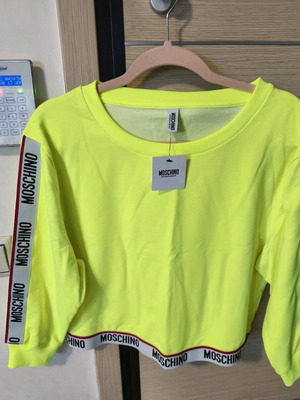 Moschino Underwear Collection cropped sweatshirt new, size XL, yellow
