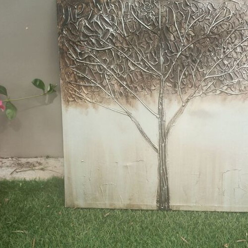 Canvas painting with tree theme used