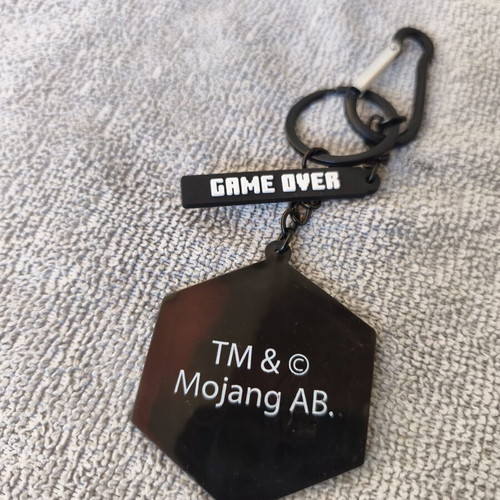 Minecraft keychain new, black and green