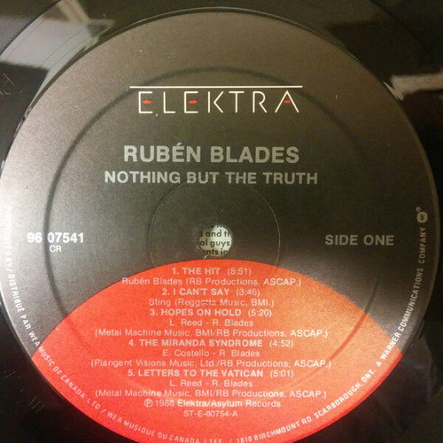 Rubén Blades Nothing But The Truth vinyl record used, Latin