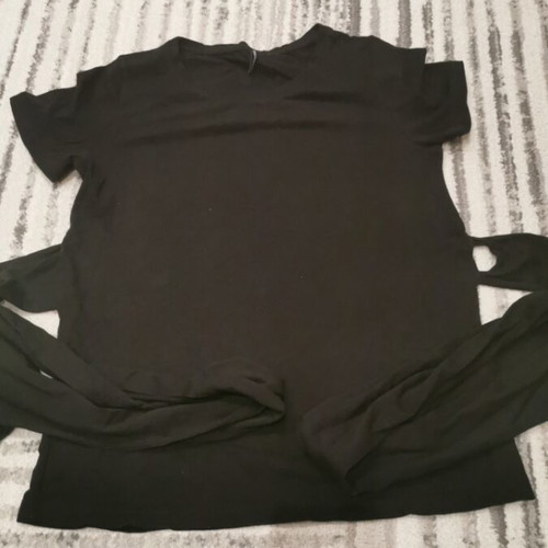 Noobass black t-shirt with belt like new, one size