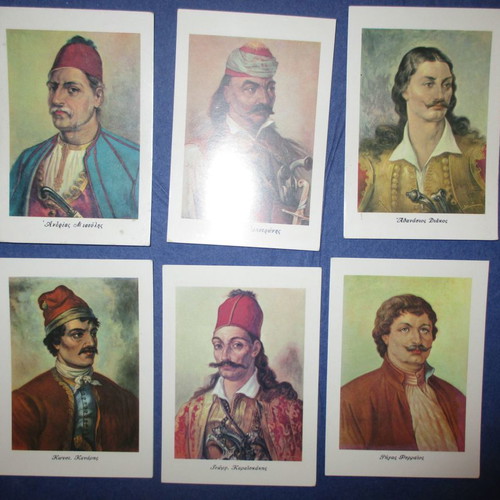 Heroes of '21 cards used, pack of 6, Atlantis Pechlivanidis editions