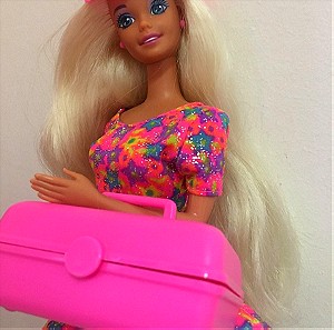 Vintage 1992 Caboodles Barbie With Glitter Beach Makeup Mattel