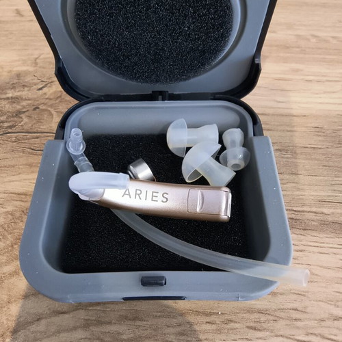 Aries Hearing Aid brand new with original case and accessories