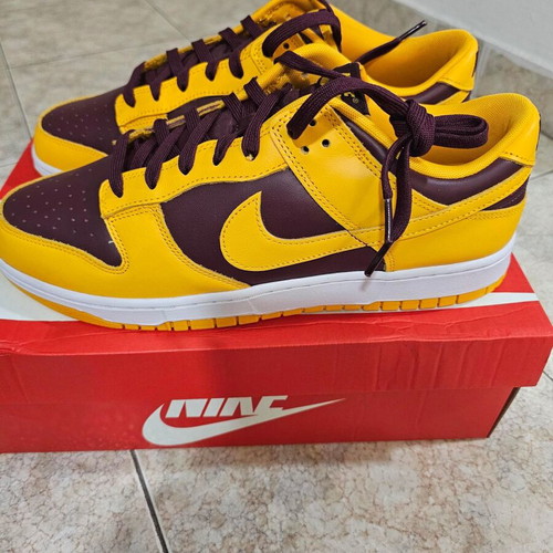 Nike Dunk Low Arizona State new, size 47.5, yellow and brown