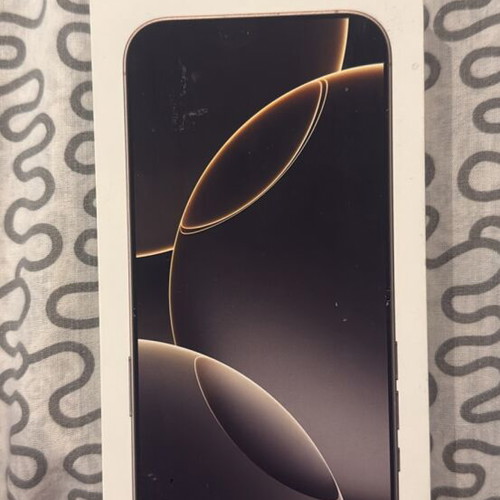 iPhone 16 Pro Max 256 GB silver with charger and case