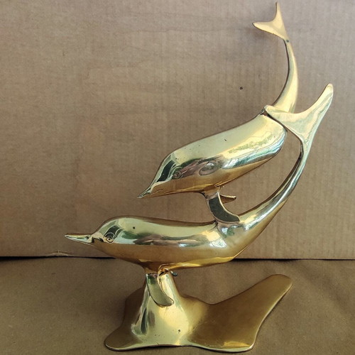 Brass decorative statue Dolphins like new
