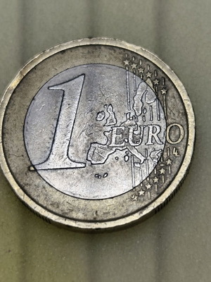 One Euro Coin Italy 2002 Leonardo da Vinci with errors like new